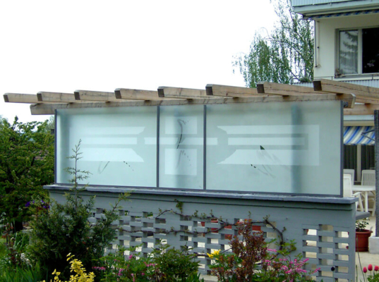 Glaszaun und Sichtschutz, Glasmalerei Sattler