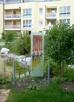 Glasmalerei Sattler -Gartengestaltung im Haus Dierig Gersthofen, Entwurf von Richard Haupt