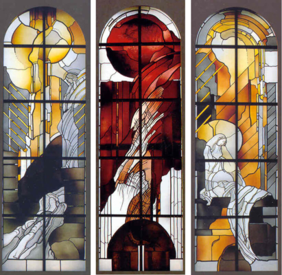 Kirche Görisried, Entwurf: Anita Rist-Geiger, Ausführung: Glasmalerei Sattler