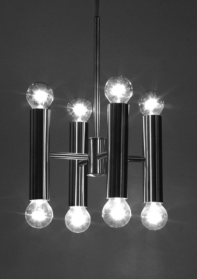 Glasmalerei Sattler, moderne und exklusive Leuchte aus Glas, acht Lichter Glasmalerei Sattler, moderne Leuchte aus Glas, acht Lichter